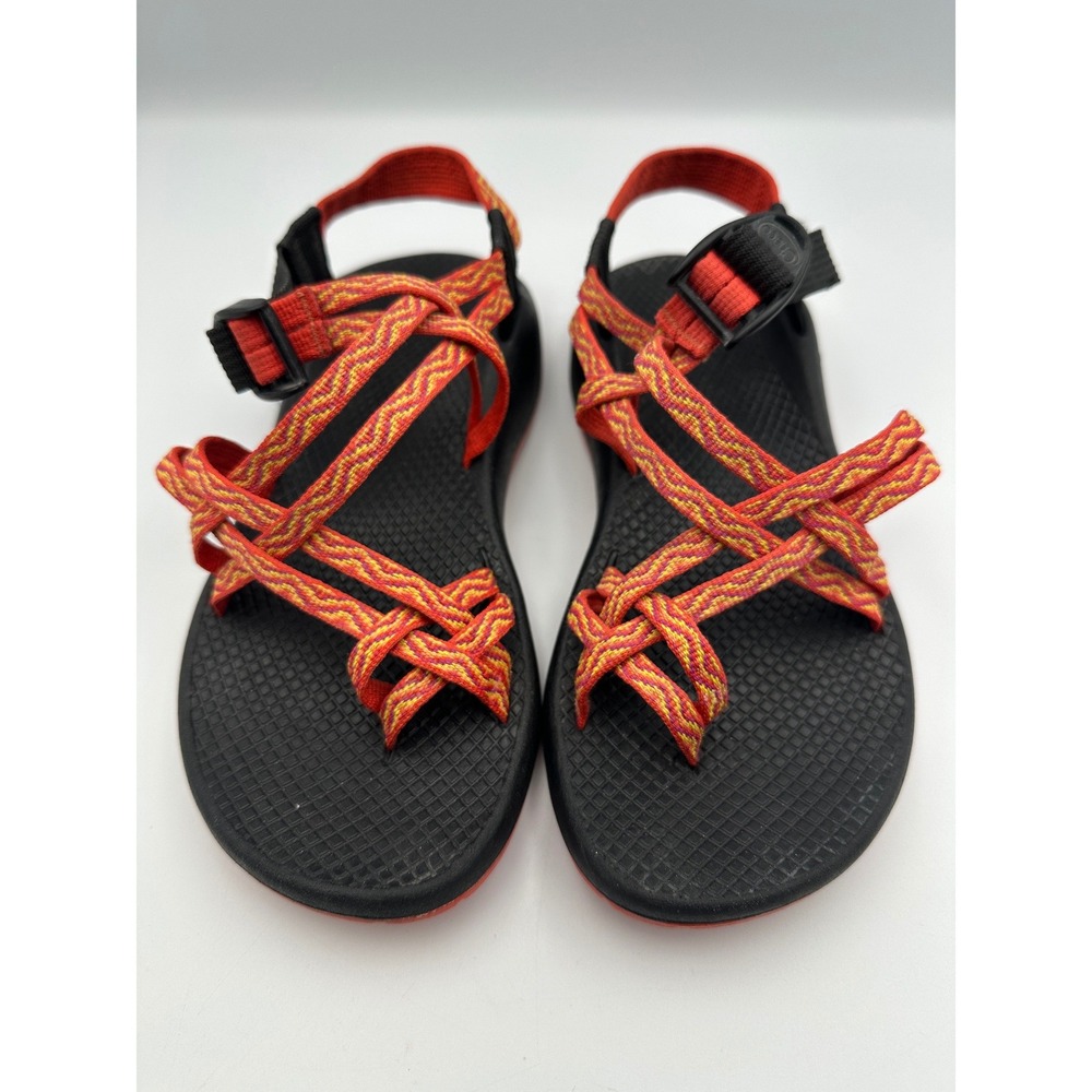 Chaco‎ ZX/2 Sandals Women Size 7 Orange Red Toe Loop Vibram Sole Strappy